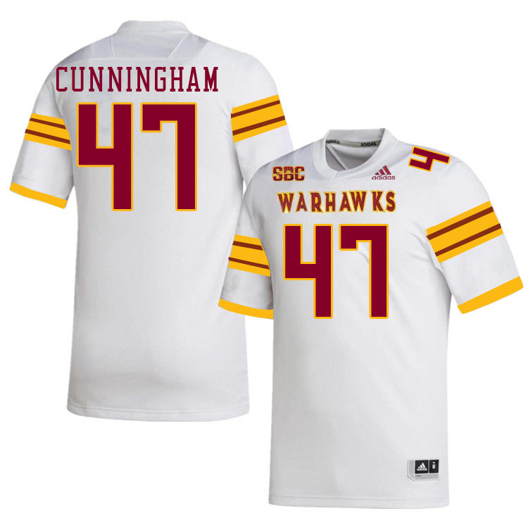 #47 Cayden Cunningham Louisiana-Monroe Warhawks College Football Jerseys Stitched-White